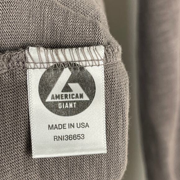 American Giant Brown Long Sleeve Heavyweight Cotton T Shirt Women's Large - Picture 5 of 8